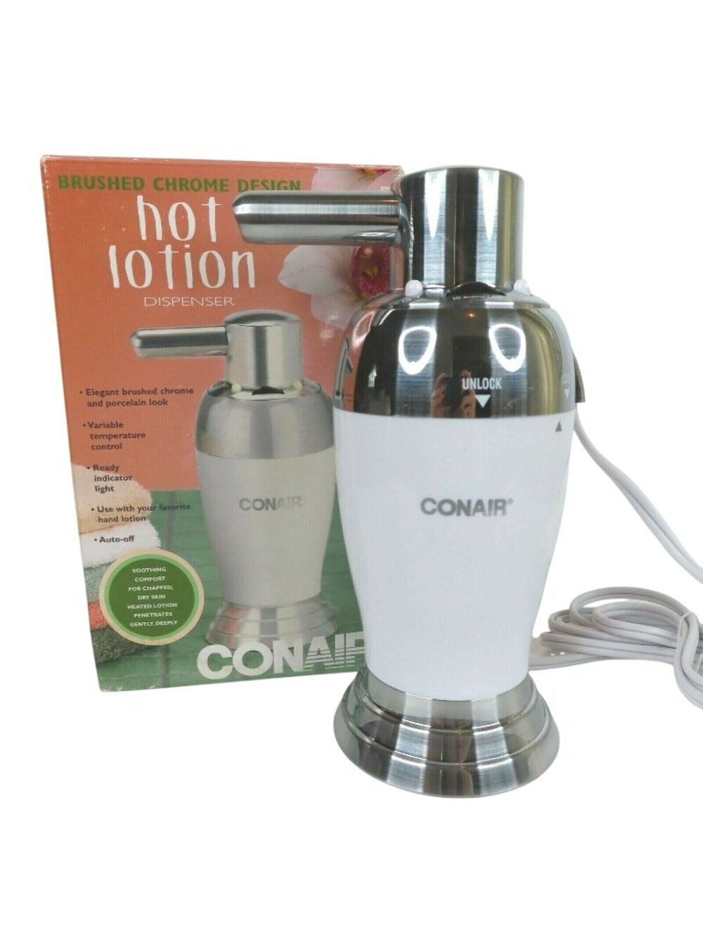 Conair 2005 Hot Lotion Brushed Chrome Design HLD31BR NEW Open Box 074108025692